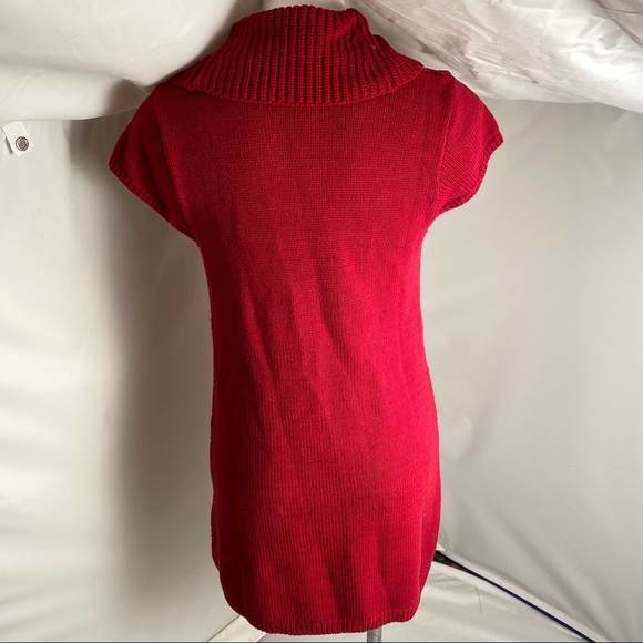 Express cowl neck red sleeveless tunic sweater M - Picture 3 of 6